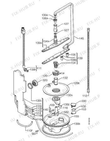 Взрыв-схема посудомоечной машины Westinghouse SI930WA - Схема узла Hydraulic System 272